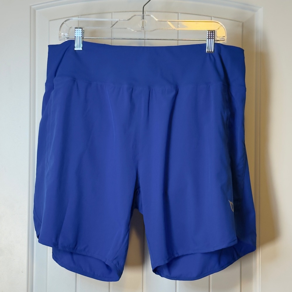 NWT Baleaf Womens XL Royal High Waisted Running Shorts Back Zip Pocket Athletic - Picture 3 of 13